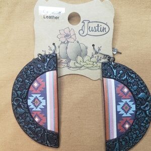 Justin Boots Women's Tribal Blue and Pink Earrings